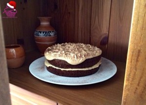 Tarta de chocolate con crema de caramelo salado